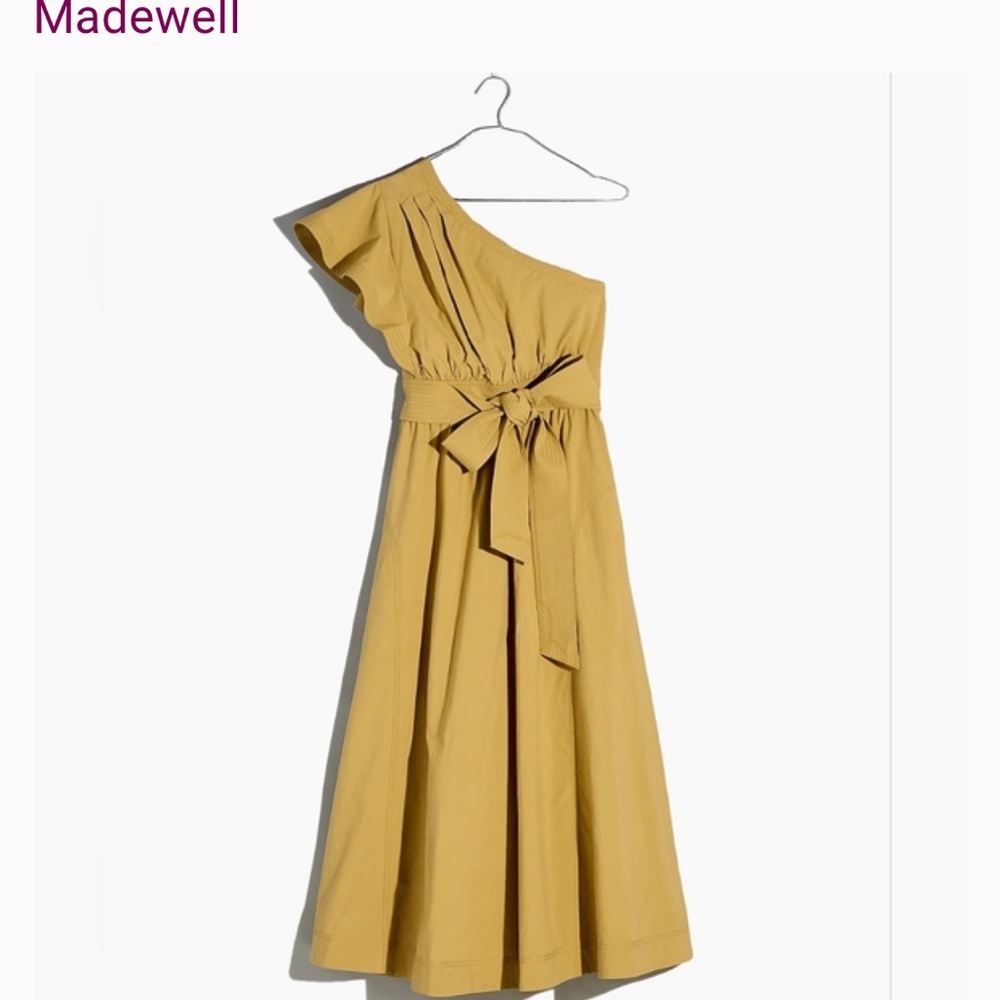 Madewell Ruffled One Shoulder Dress